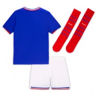 Camisa de Futebol França Equipamento Principal Infantil Europeu 2024 Manga Curta (+ Calças curtas)